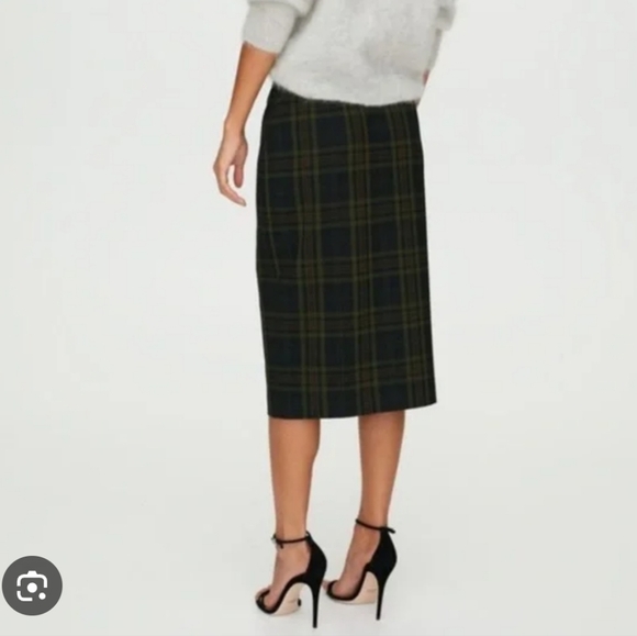 Wilfred Aritzia Leona Button-Front Plaid Skirt, Size 2, Preppy Chic - Picture 3 of 10